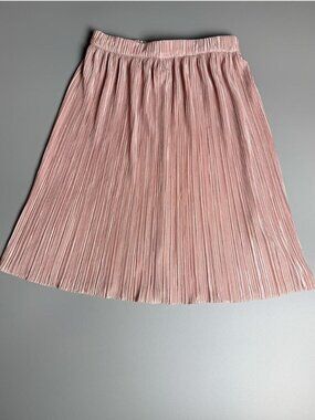 Kids Pink Pleated Skirt, Soft Blush Mini Skirt, Elastic Waist Skirt, Flowy Skirt